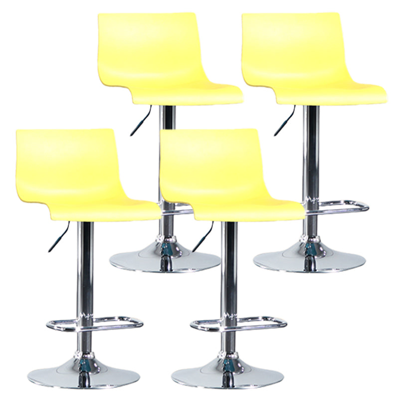 Taburete de bar ajustable de plástico estilo moderno con patas de metal