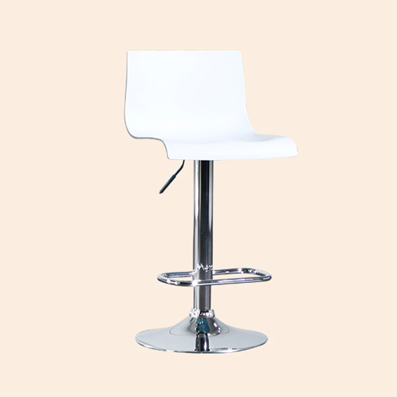 Taburete de bar ajustable de plástico estilo moderno con patas de metal