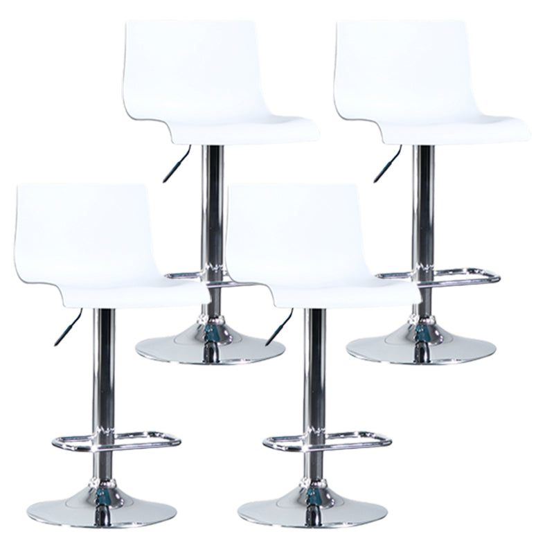 Taburete de bar ajustable de plástico estilo moderno con patas de metal