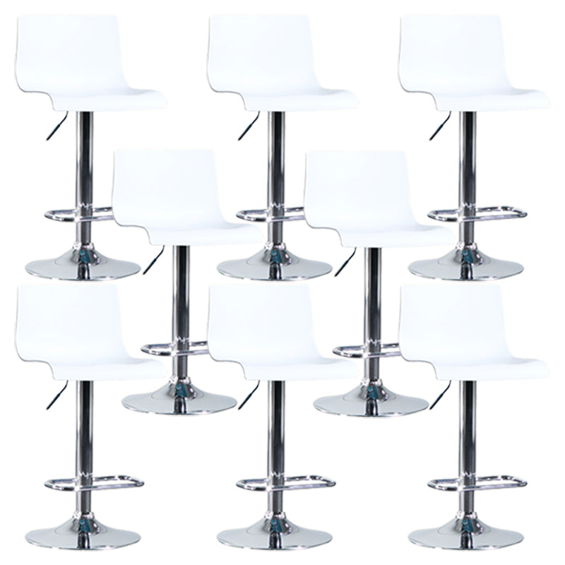 Taburete de bar ajustable de plástico estilo moderno con patas de metal