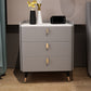 Glam Drawers Included Accent Table Nightstand 22.5" Tall with Legs 24"L x 16"W x 25.5"H Light Gray 1 Piece Clearhalo 'Bedroom Furniture' 'furn' 'furn_night_stand' 'Furniture' 'night_stand' 'Nightstands' 7808369
