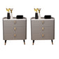 Glam Drawers Included Accent Table Nightstand 22.5" Tall with Legs Light Gray 2 Piece Set Clearhalo 'Bedroom Furniture' 'furn' 'furn_night_stand' 'Furniture' 'night_stand' 'Nightstands' 7808370
