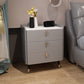 Glam Drawers Included Accent Table Nightstand 22.5" Tall with Legs 16"L x 16"W x 25.5"H Light Gray 1 Piece Clearhalo 'Bedroom Furniture' 'furn' 'furn_night_stand' 'Furniture' 'night_stand' 'Nightstands' 7808371