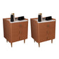 Glam Drawers Included Accent Table Nightstand 22.5" Tall with Legs Orange 2 Piece Set Clearhalo 'Bedroom Furniture' 'furn' 'furn_night_stand' 'Furniture' 'night_stand' 'Nightstands' 7808375
