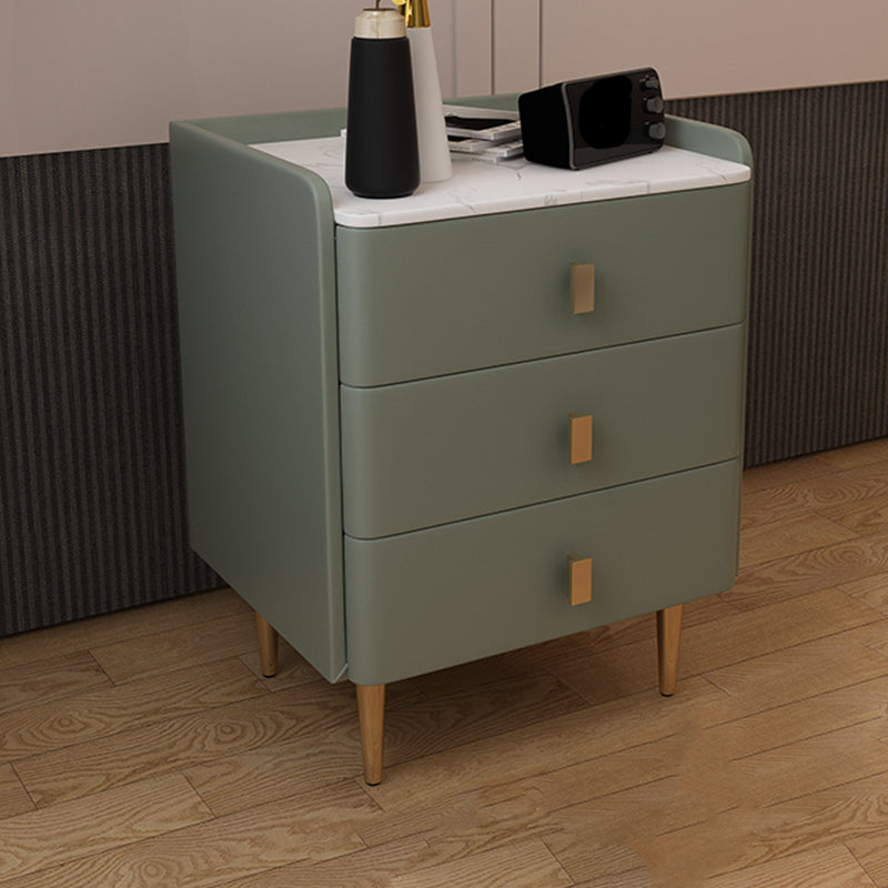 Glam Drawers Included Accent Table Nightstand 22.5" Tall with Legs Green 1 Piece Clearhalo 'Bedroom Furniture' 'furn' 'furn_night_stand' 'Furniture' 'night_stand' 'Nightstands' 7808377