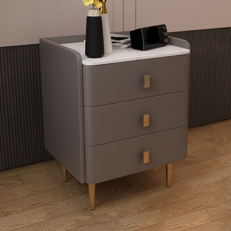 Glam Drawers Included Accent Table Nightstand 22.5" Tall with Legs Light Coffee 1 Piece Clearhalo 'Bedroom Furniture' 'furn' 'furn_night_stand' 'Furniture' 'night_stand' 'Nightstands' 7808391