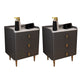 Glam Drawers Included Accent Table Nightstand 22.5" Tall with Legs Dark Gray 2 Piece Set Clearhalo 'Bedroom Furniture' 'furn' 'furn_night_stand' 'Furniture' 'night_stand' 'Nightstands' 7808394