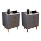 Glam Drawers Included Accent Table Nightstand 22.5" Tall with Legs Gray-Blue 2 Piece Set Clearhalo 'Bedroom Furniture' 'furn' 'furn_night_stand' 'Furniture' 'night_stand' 'Nightstands' 7808396
