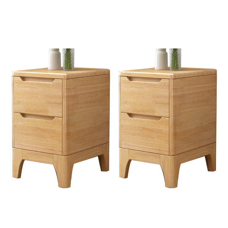 Solid Wood Night Table Contemporary Bed Nightstand for Bedroom Natural 2 Piece Set Clearhalo 'Bedroom Furniture' 'furn' 'furn_night_stand' 'Furniture' 'night_stand' 'Nightstands' 7808402