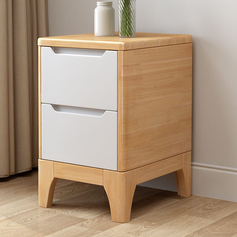 Solid Wood Night Table Contemporary Bed Nightstand for Bedroom Natural Wood White 1 Piece Clearhalo 'Bedroom Furniture' 'furn' 'furn_night_stand' 'Furniture' 'night_stand' 'Nightstands' 7808404