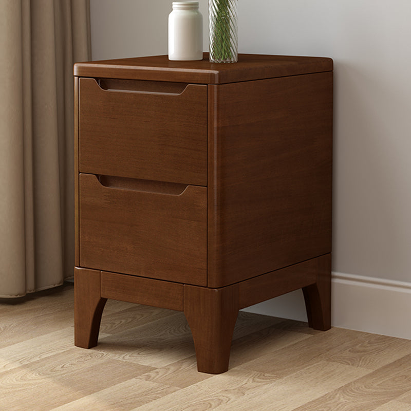 Solid Wood Night Table Contemporary Bed Nightstand for Bedroom Nut-Brown 1 Piece Clearhalo 'Bedroom Furniture' 'furn' 'furn_night_stand' 'Furniture' 'night_stand' 'Nightstands' 7808408