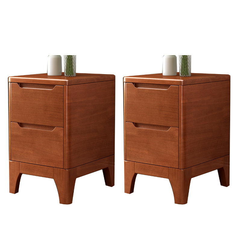 Solid Wood Night Table Contemporary Bed Nightstand for Bedroom Cherry Wood 2 Piece Set Clearhalo 'Bedroom Furniture' 'furn' 'furn_night_stand' 'Furniture' 'night_stand' 'Nightstands' 7808411