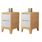 Solid Wood Night Table Contemporary Bed Nightstand for Bedroom Natural Wood White 2 Piece Set Clearhalo 'Bedroom Furniture' 'furn' 'furn_night_stand' 'Furniture' 'night_stand' 'Nightstands' 7808413