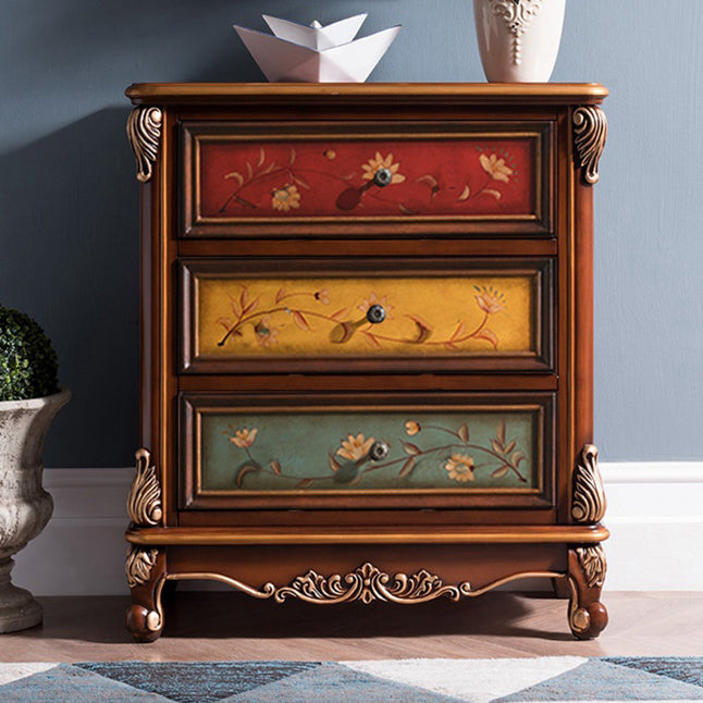 Traditional Wooden Storage Chest Bedroom Vertical Chest with Drawers Red Brown 3 Clearhalo 'Bedroom Furniture' 'Dressers & Chests' 'dressers_chests' 'furn' 'furn_dressers_chests' 'Furniture' 7808518