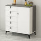 Modern White Wood Storage Chest with Soft-Close Drawers for Home
