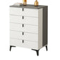 Modern White Wood Storage Chest with Soft-Close Drawers for Home