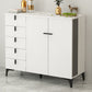 Modern White Wood Storage Chest with Soft-Close Drawers for Home