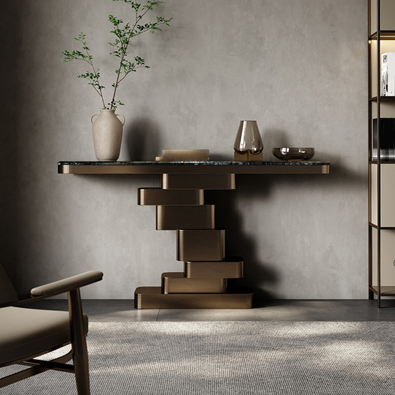 Tabla de acento de consola de mármol glamos con top rectángulo para hall