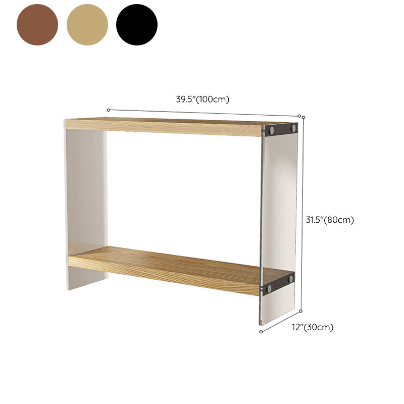 Contemporary Ash Console Accent Table with 2 Shelves for Hall