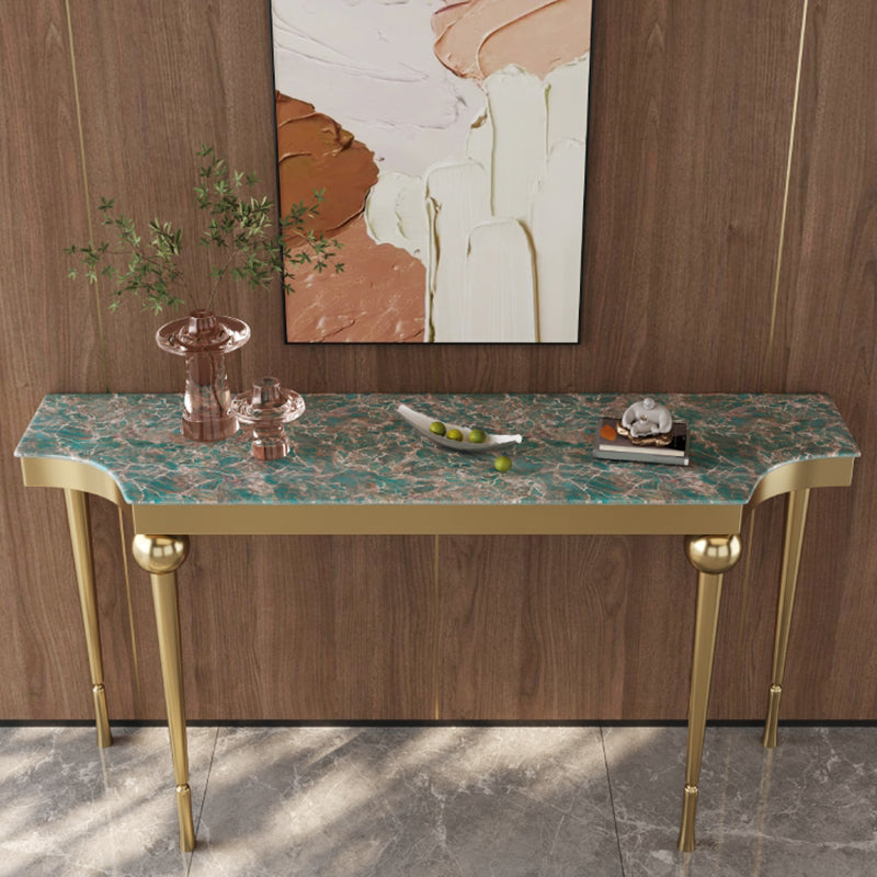 Glam Free Form End Table with Stainless Steel Bracket for Hall