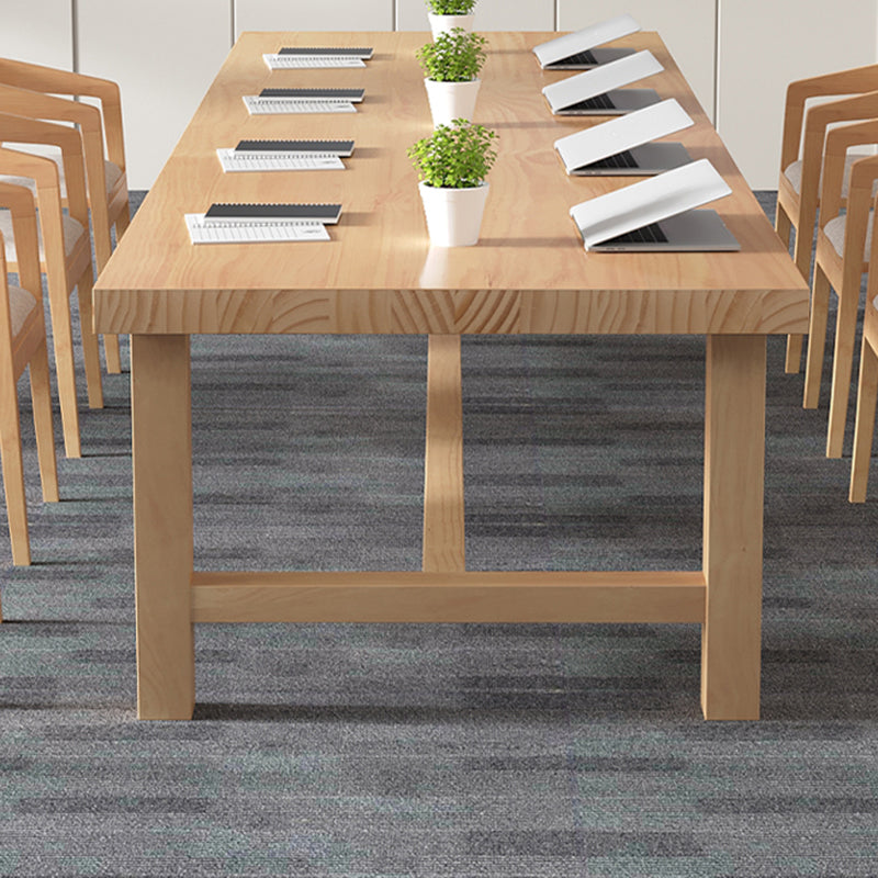 Rectangular Shaped Office Laptop Table Solid Wood in Natural Clearhalo 'furn' 'furn_office_desk' 'Furniture' 'Office Desks' 'Office Furniture' 'office_desk' 7808684