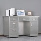 Rectangular Shaped Silver Office Desk with 3/5 Drawers for Office 63"L x 27.6"W x 29.5"H 5 1 Clearhalo 'furn' 'furn_office_desk' 'Furniture' 'Office Desks' 'Office Furniture' 'office_desk' 7808701