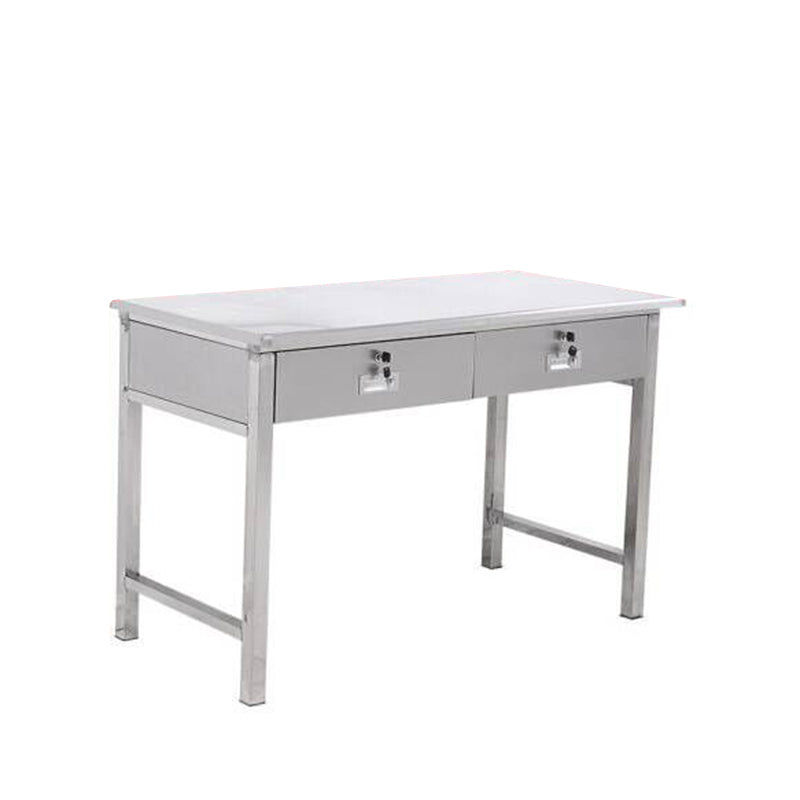 Rectangular Shaped Silver Office Desk with 3/5 Drawers for Office 63"L x 27.6"W x 29.5"H 5 2 Clearhalo 'furn' 'furn_office_desk' 'Furniture' 'Office Desks' 'Office Furniture' 'office_desk' 7808702