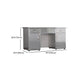 Rectangular Shaped Silver Office Desk with 3/5 Drawers for Office Clearhalo 'furn' 'furn_office_desk' 'Furniture' 'Office Desks' 'Office Furniture' 'office_desk' 7808714