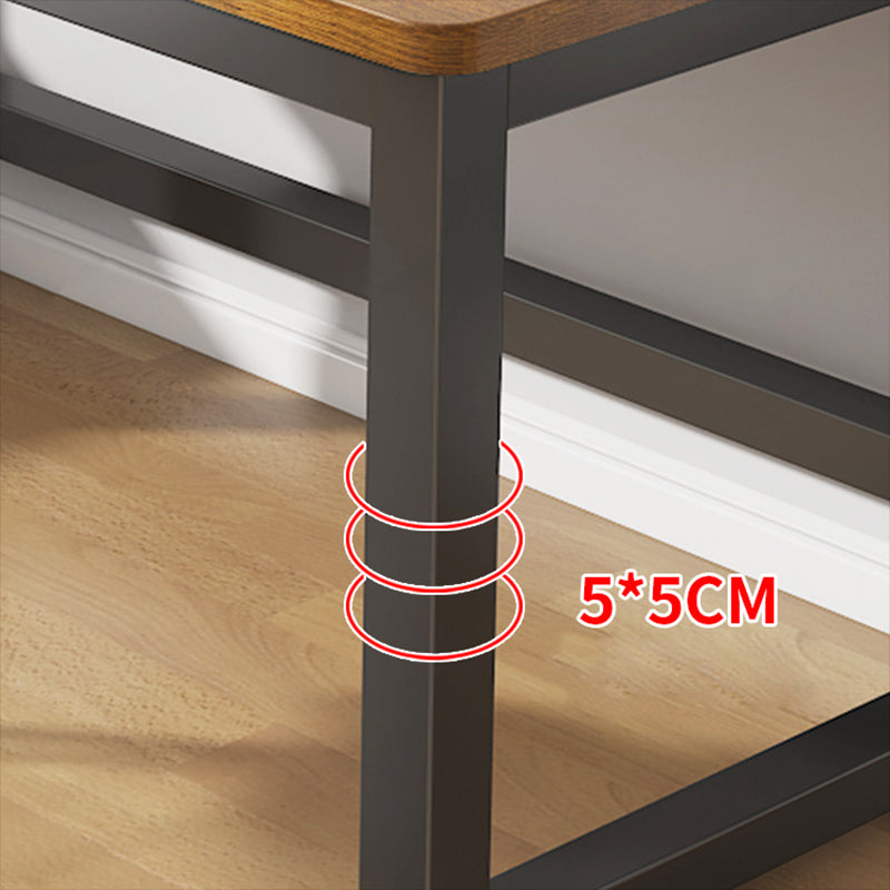 Table d'ordinateur portable de bureau de forme rectangulaire en bois brun avec 2 lames