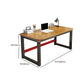 Table d'ordinateur portable de bureau de forme rectangulaire en bois brun avec 2 lames