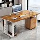 Modern Style Rectangular Shaped Office Writing Desk Wood in Brown White Clearhalo 'furn' 'furn_office_desk' 'Furniture' 'Office Desks' 'Office Furniture' 'office_desk' 7808772