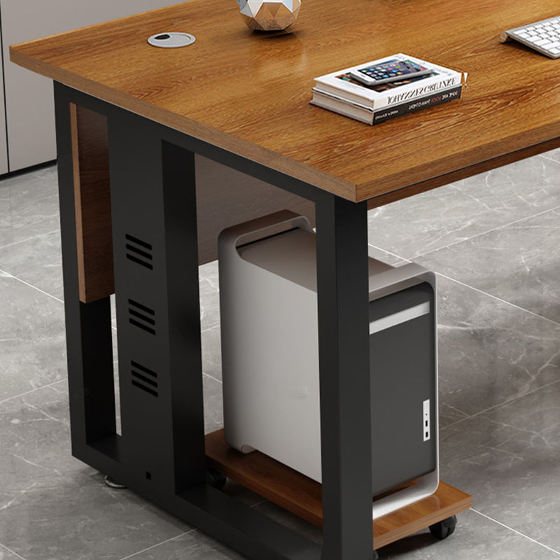 Modern Style Rectangular Shaped Office Writing Desk Wood in Brown Clearhalo 'furn' 'furn_office_desk' 'Furniture' 'Office Desks' 'Office Furniture' 'office_desk' 7808774