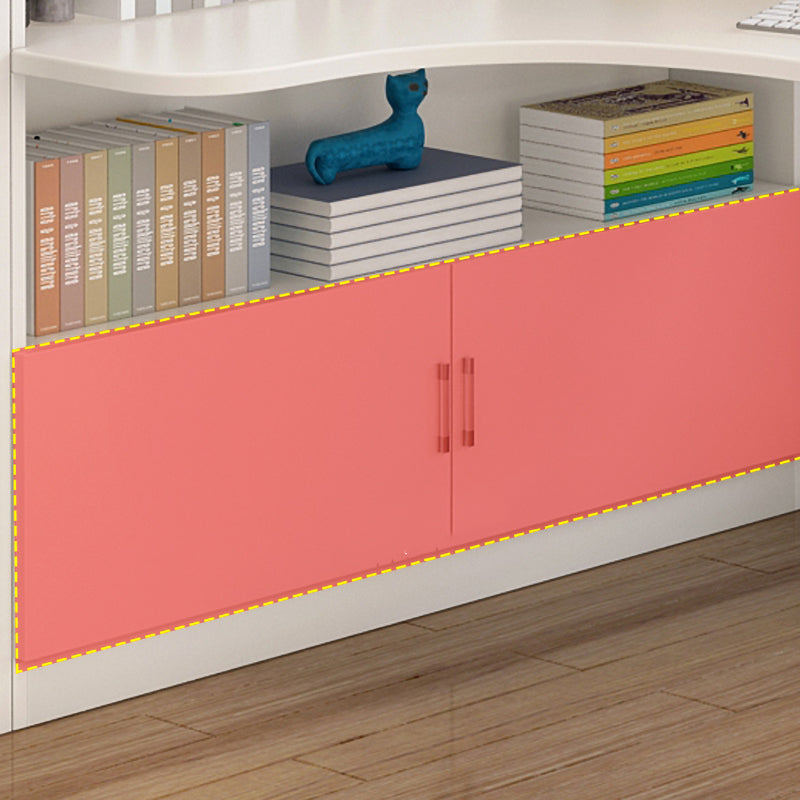 Irregular Shaped Office Laptop Table Wood Writing Desk with 3-Drawers for Home Clearhalo 'furn' 'furn_office_desk' 'Furniture' 'Office Desks' 'Office Furniture' 'office_desk' 7808884