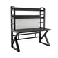Contemporary Dormitory Writing Desk Sled Base Office Desk with Storage Shelves Black Black Clearhalo 'furn' 'furn_office_desk' 'Furniture' 'Office Desks' 'Office Furniture' 'office_desk' 7808891