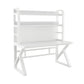 Contemporary Dormitory Writing Desk Sled Base Office Desk with Storage Shelves White White Clearhalo 'furn' 'furn_office_desk' 'Furniture' 'Office Desks' 'Office Furniture' 'office_desk' 7808894