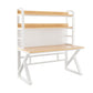 Contemporary Dormitory Writing Desk Sled Base Office Desk with Storage Shelves White Natural Clearhalo 'furn' 'furn_office_desk' 'Furniture' 'Office Desks' 'Office Furniture' 'office_desk' 7808896