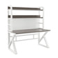 Contemporary Dormitory Writing Desk Sled Base Office Desk with Storage Shelves White Gray Clearhalo 'furn' 'furn_office_desk' 'Furniture' 'Office Desks' 'Office Furniture' 'office_desk' 7808901