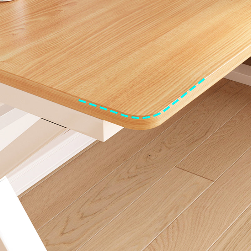 Contemporary Dormitory Writing Desk Sled Base Office Desk with Storage Shelves Clearhalo 'furn' 'furn_office_desk' 'Furniture' 'Office Desks' 'Office Furniture' 'office_desk' 7808904