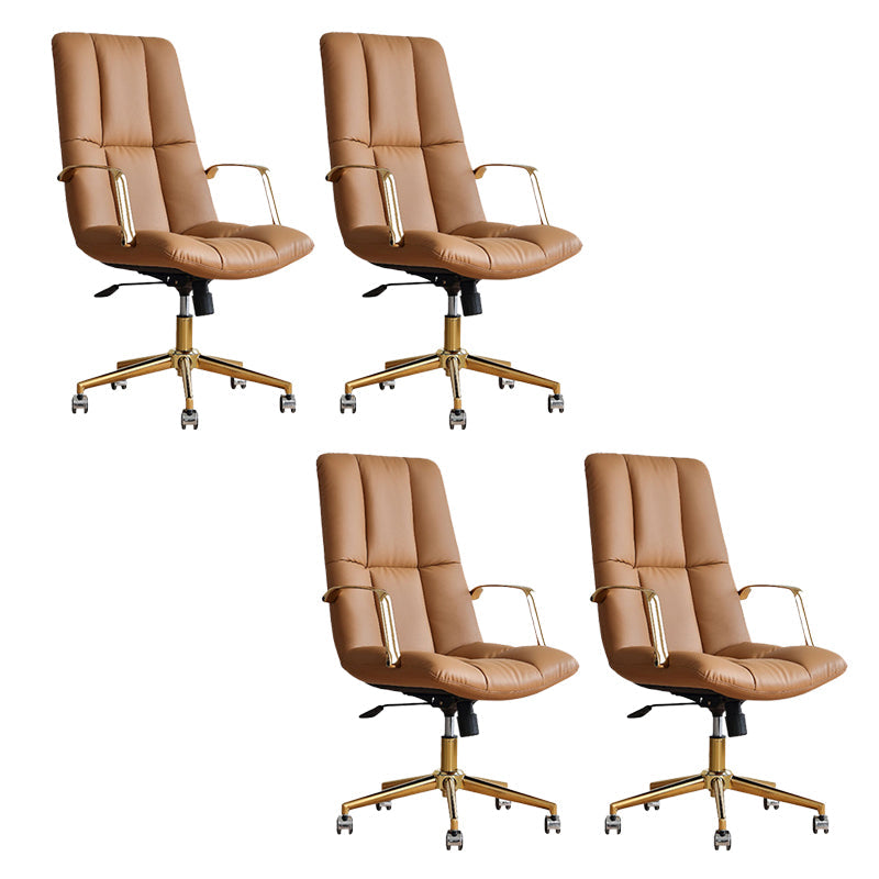 モダンレザーオフィスチェア調整可能なシート高さ固定腕付き腕