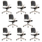 Modern Style Office Chair Adjustable Seat Height with Wheels White-Black 8 Piece Set Latex Clearhalo 'furn' 'furn_office_chair' 'Furniture' 'Office Chairs' 'Office Furniture' 'office_chair' 7808939