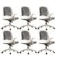 Modern Style Office Chair Adjustable Seat Height with Wheels White-Gray 6 Piece Set Latex Clearhalo 'furn' 'furn_office_chair' 'Furniture' 'Office Chairs' 'Office Furniture' 'office_chair' 7808946