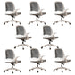Modern Style Office Chair Adjustable Seat Height with Wheels White-Gray 8 Piece Set Latex Clearhalo 'furn' 'furn_office_chair' 'Furniture' 'Office Chairs' 'Office Furniture' 'office_chair' 7808948