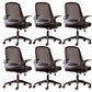 Modern Style Office Chair Adjustable Seat Height with Wheels Black 6 Piece Set Latex Clearhalo 'furn' 'furn_office_chair' 'Furniture' 'Office Chairs' 'Office Furniture' 'office_chair' 7808953