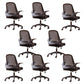 Modern Style Office Chair Adjustable Seat Height with Wheels Black 8 Piece Set Latex Clearhalo 'furn' 'furn_office_chair' 'Furniture' 'Office Chairs' 'Office Furniture' 'office_chair' 7808954
