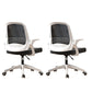 Modern Style Office Chair Adjustable Seat Height with Wheels White-Black 2 Piece Set Sponge Clearhalo 'furn' 'furn_office_chair' 'Furniture' 'Office Chairs' 'Office Furniture' 'office_chair' 7808956