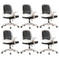 Modern Style Office Chair Adjustable Seat Height with Wheels White-Black 6 Piece Set Sponge Clearhalo 'furn' 'furn_office_chair' 'Furniture' 'Office Chairs' 'Office Furniture' 'office_chair' 7808958