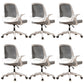 Modern Style Office Chair Adjustable Seat Height with Wheels White-Gray 6 Piece Set Sponge Clearhalo 'furn' 'furn_office_chair' 'Furniture' 'Office Chairs' 'Office Furniture' 'office_chair' 7808963