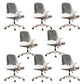 Modern Style Office Chair Adjustable Seat Height with Wheels White-Gray 8 Piece Set Sponge Clearhalo 'furn' 'furn_office_chair' 'Furniture' 'Office Chairs' 'Office Furniture' 'office_chair' 7808964