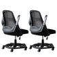 Modern Style Office Chair Adjustable Seat Height with Wheels Black-Black 2 Piece Set Sponge Clearhalo 'furn' 'furn_office_chair' 'Furniture' 'Office Chairs' 'Office Furniture' 'office_chair' 7808971