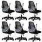 Modern Style Office Chair Adjustable Seat Height with Wheels Black-Black 6 Piece Set Sponge Clearhalo 'furn' 'furn_office_chair' 'Furniture' 'Office Chairs' 'Office Furniture' 'office_chair' 7808973